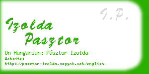 izolda pasztor business card